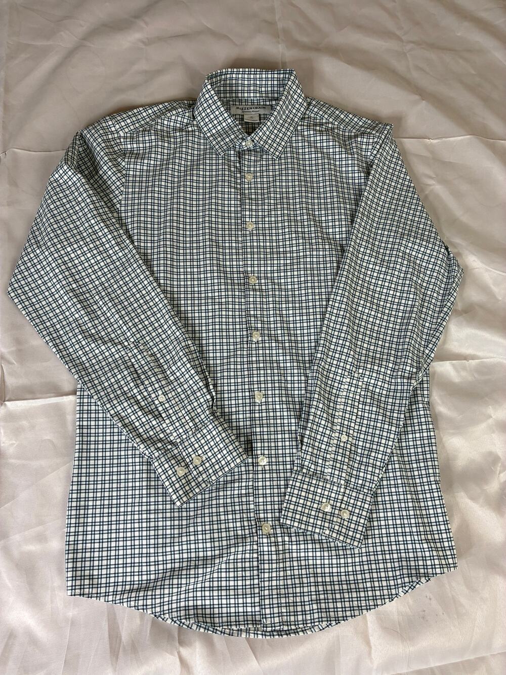 Mizzen+Main Performance Menswear Mens Medium Trim Plaid Button Down Shirt
